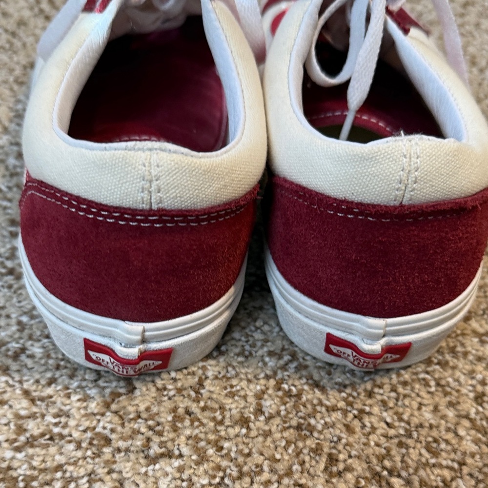 Vans Burgundy and White Sneakers - Picture 3 of 10
